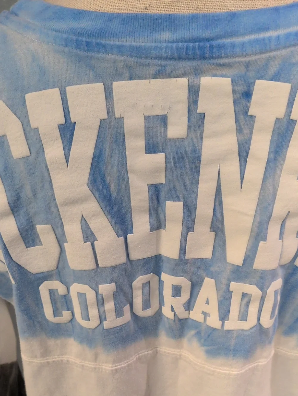 Exist Dip Dye Scoopneck Breckenridge Colorado Long Sleeve Shirt 100% Cotton
